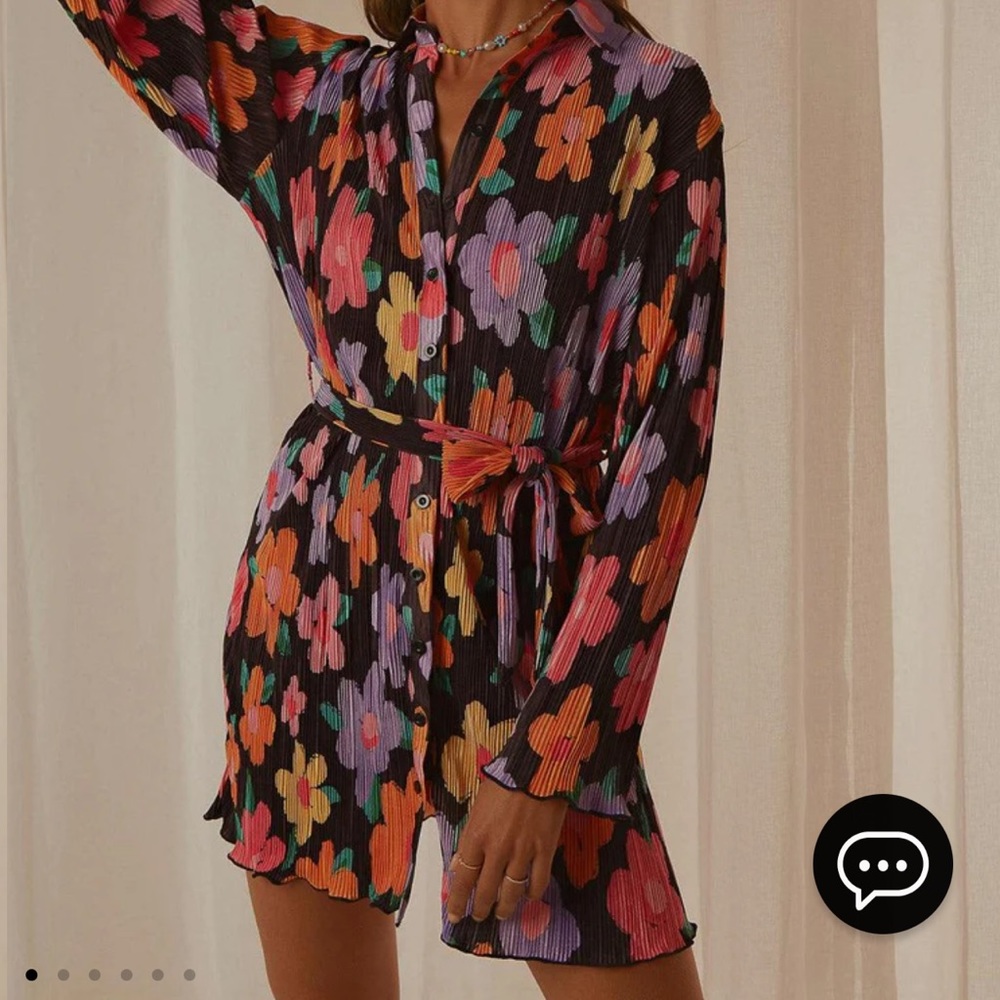 PepperMayo Soho Chic Shirt Dress - Noir Bloom
